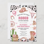 Western Rodeo Cowgirl Second Rodeo 2nd Birthday Einladung (Vorderseite)