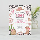 Western Rodeo Cowgirl Second Rodeo 2nd Birthday Einladung (Stehend Vorderseite)