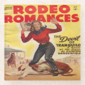 Western Rodeo Cowgirl Tying Calf Rodeo Romance Glasuntersetzer (Vorderseite)