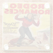 Western Rodeo Cowgirl Tying Calf Rodeo Romance Glasuntersetzer (Rückseite)