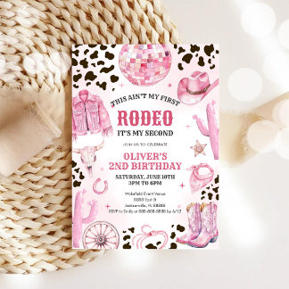 Western Rodeo Cowgirl Zweites Rodeo 2. Geburtstag Einladung