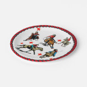 Western Rodeo Cowgirls auf Pferden Pappteller (Schrägansicht)