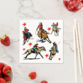 Western Rodeo Cowgirls auf Pferden Serviette (Beispiel)