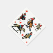 Western Rodeo Cowgirls auf Pferden Serviette (Ecke)
