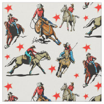 Western-Rodeo-Cowgirls-Reitpferdeentwurfs-Gewebe