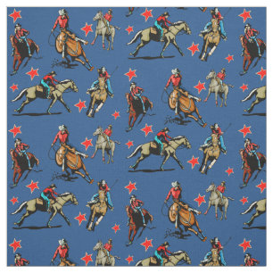 Western-Rodeo-Cowgirls-Reitpferdeentwurfs-Gewebe Stoff