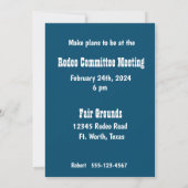 Western Rodeo Custom Einladung (Rückseite)