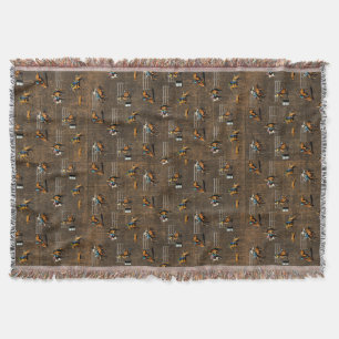 Western Rodeo Design Braun Decke