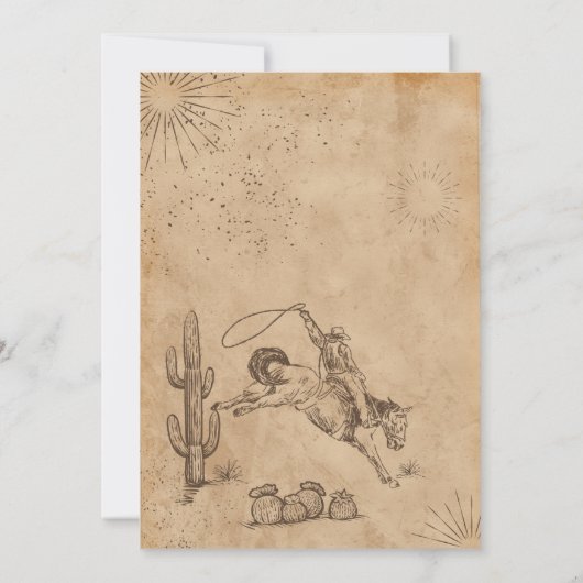 Western Rodeo Einladung zum ersten Geburtstag (Rückseite)