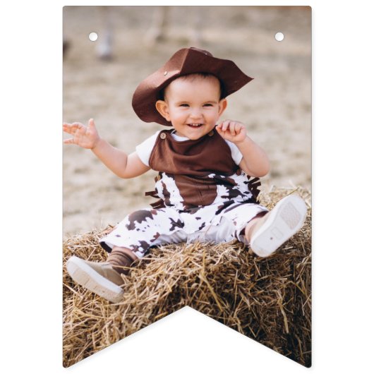 Western Rodeo Erster Geburtstag Jagdfahnen Wimpelkette (Zweite Fahne)