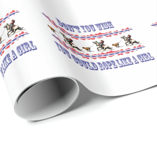 Western-Rodeo-Geschenk-Verpackungs-Papier-Cowgirl Geschenkpapier (Rolleneckpunkt)