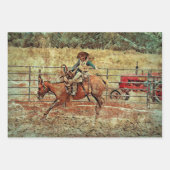 Western Rodeo Land Reiten Textur Geschenkpapier Set (Vorderseite 2)