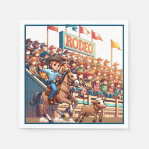 Western Rodeo Little Cowboy Roping Serviette