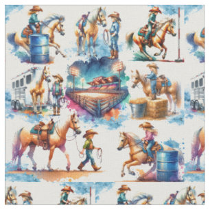 Western Rodeo Little Cowgirl Barrel Racing Stoff