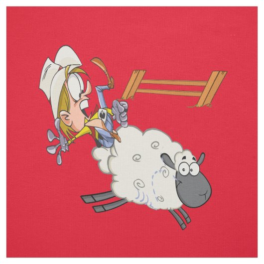 Western Rodeo Mutton Bustin Large Print Stoff (Muster)