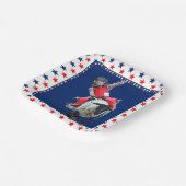 Western Rodeo Mutton Busting Cowboy Kid Square Sti Pappteller (Gewinkelt)