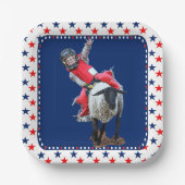 Western Rodeo Mutton Busting Cowboy Kid Square Sti Pappteller (Vorderseite)