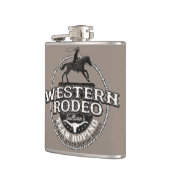 Western Rodeo Old West Steer Roping Personalisiert Flachmann (Links)