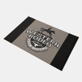 Western Rodeo Old West Steer Roping Personalisiert Fußmatte (Schrägansicht)