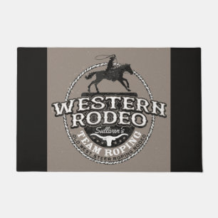 Western Rodeo Old West Steer Roping Personalisiert Fußmatte