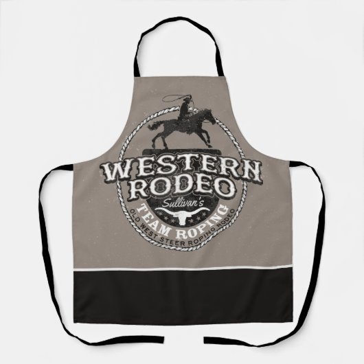 Western Rodeo Old West Steer Roping Personalisiert Schürze (Vorderseite)