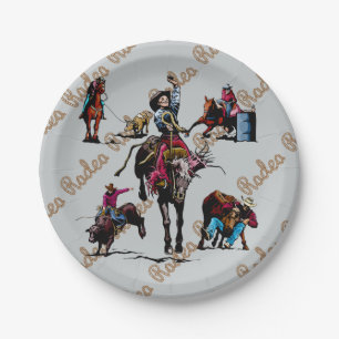 Western-Rodeo-Party-Papier-Teller Pappteller