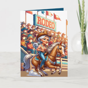 Western Rodeo Pferd Cowgirl Großmutter Benutzerdef Karte