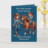 Western Rodeo Pferde Mama und Kinderbetreuung Karte (Gelbe Blume)