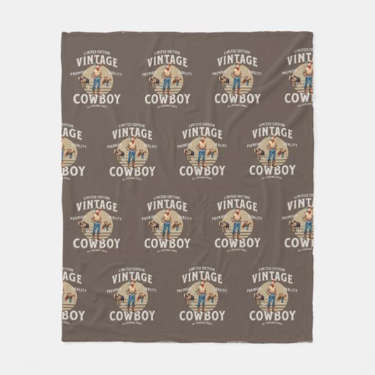 Western Rodeo Ranch Vintag Cowboy Fleecedecke (Vorderseite)