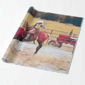 Western Rodeo Reiten Geschenkpapier (Ungerollt)