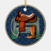 Western Rodeo Saddle Champion Grandson Keramik Ornament (Vorne)