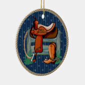 Western Rodeo Saddle Champion Son Keramik Ornament (Rechts)