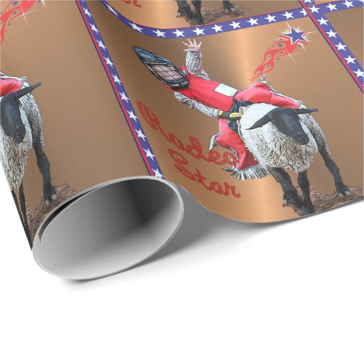 Western Rodeo Star Mutton Busting Kid Geschenkpapier (Rolleneckpunkt)