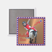 Western Rodeo Star Mutton Busting Kid Magnet (Vorderseite/Rückseite)