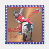 Western Rodeo Star Mutton Busting Kid Magnet (Vorne)