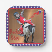 Western Rodeo Star Mutton Busting Kid Pappteller (Vorderseite)