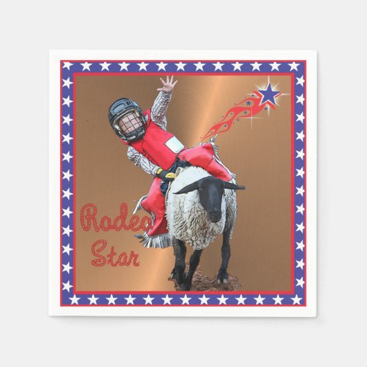 Western Rodeo Star Mutton Busting Kid Serviette (Vorderseite)