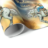 Western-Rodeo-Sternbronc-Reiter-Verpackungs-Papier Geschenkpapier (Rolleneckpunkt)