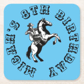 Western Rodeo Süd Ranch Cowboy on Horse Rechteckiger Pappuntersetzer (Vorderseite)