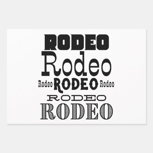 Western Rodeo-Typografie Geschenkpapier Set (Vorderseite)