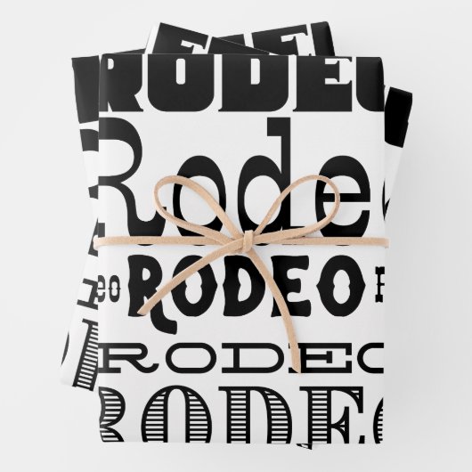 Western Rodeo Typography Geschenkpapier Set (Beispiel)