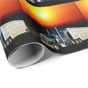 Western-Rodeo-Viehbestand-Vieh, das LKW schleppt Geschenkpapier