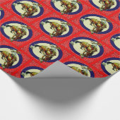 Western Rodeo Vintag Cowboy auf Buckpferd Geschenkpapier (Ecke)