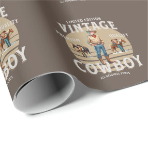 Western Rodeo Vintag Cowboy Geschenkpapier