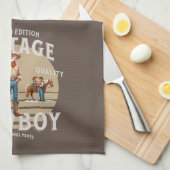 Western Rodeo Vintag Cowboy Geschirrtuch (Viertel Falte)