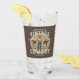Western Rodeo Vintag Cowboy Glas