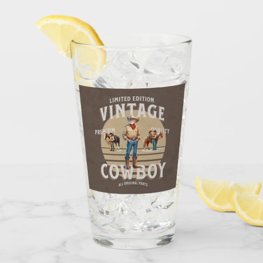 Western Rodeo Vintag Cowboy Glas (Vorderseite Ice)