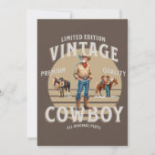 Western Rodeo Vintag Cowboy Party Einladung (Vorderseite)