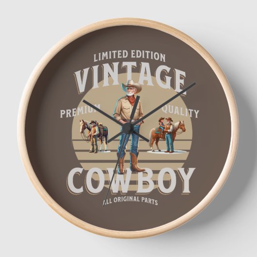 Western Rodeo Vintag Cowboy Uhr (Vorderseite)