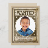 Western Rodeo Wollte Poster Foto Einladung (Vorne/Hinten)